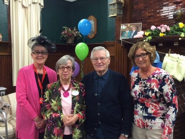 Pictured from left to right are Beth Hemenway, Program Coordinator at the Center, Gail Gardner, Executive Director of CareNet, Giulio Balducci, honored guest, and Joan Goodwin, Executive Director of the Center